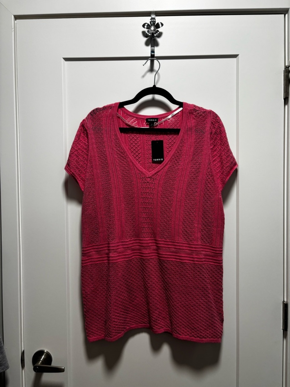 torrid Hot Pink V-Neck Short Sleeve Knit Tunic